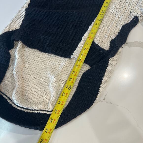 Helmut Lang silk wool alpaca blend turtleneck sweater black ivory small - Picture 8 of 9